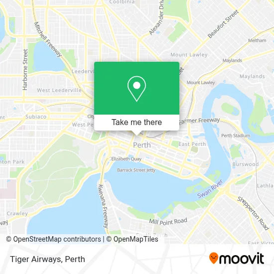 Mapa Tiger Airways