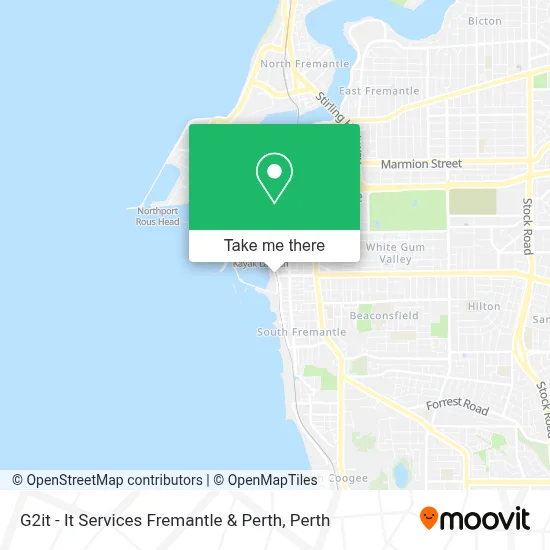 Mapa G2it - It Services Fremantle & Perth