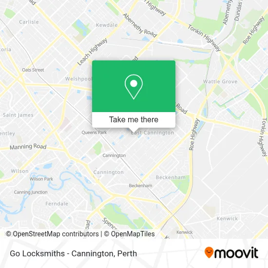 Mapa Go Locksmiths - Cannington