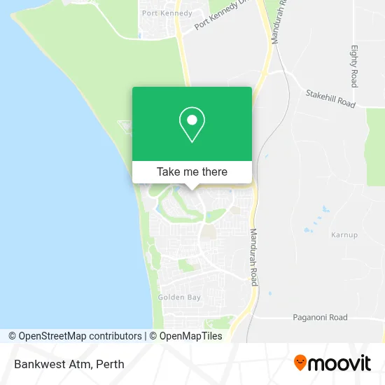 Mapa Bankwest Atm