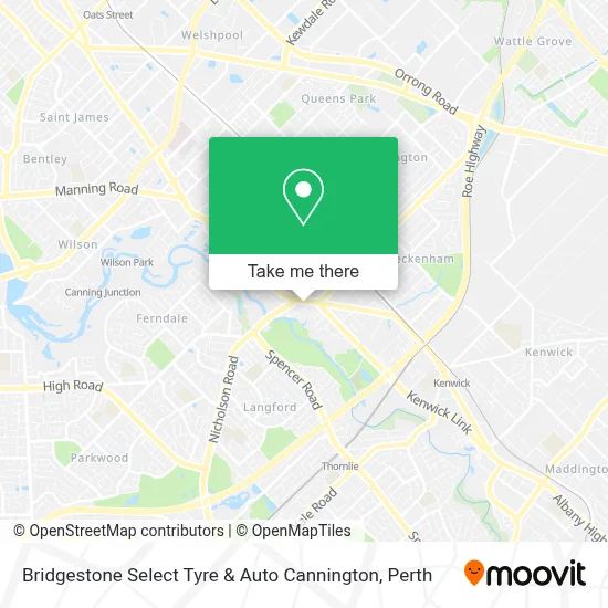 Mapa Bridgestone Select Tyre & Auto Cannington