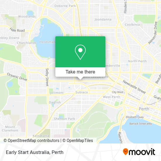 Mapa Early Start Australia