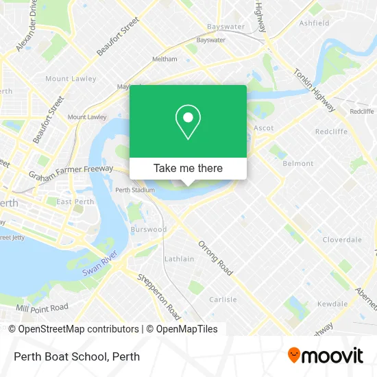 Mapa Perth Boat School