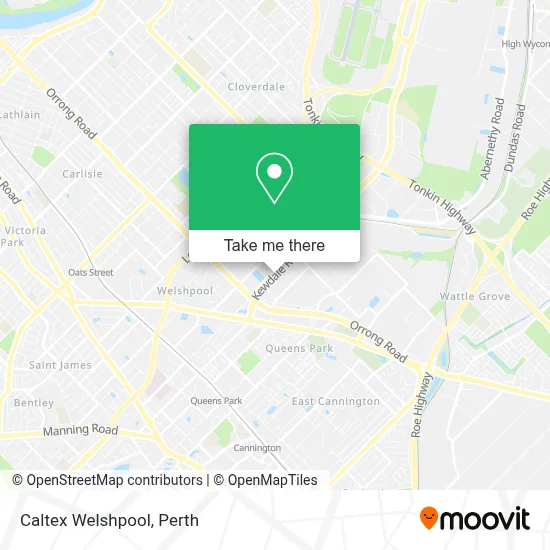 Caltex Welshpool map