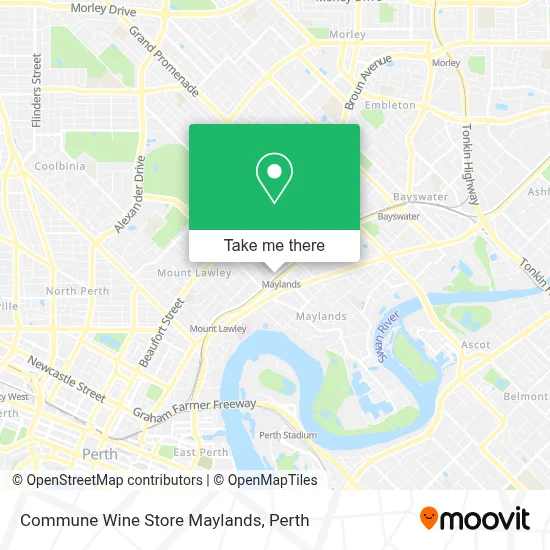 Mapa Commune Wine Store Maylands