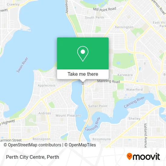 Mapa Perth City Centre