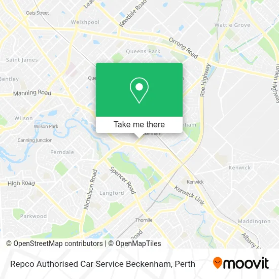 Mapa Repco Authorised Car Service Beckenham
