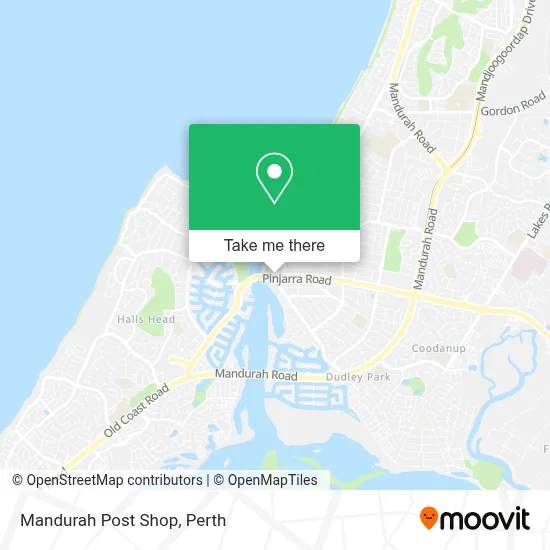 Mapa Mandurah Post Shop