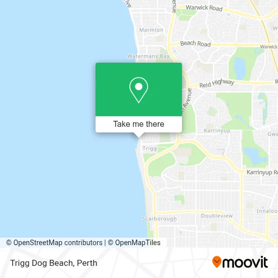 Mapa Trigg Dog Beach