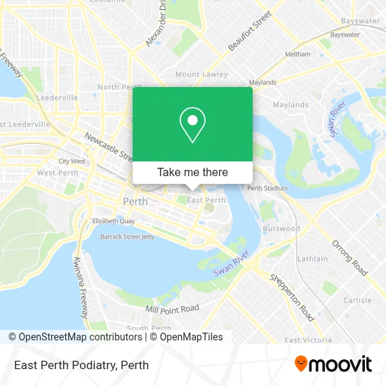 Mapa East Perth Podiatry