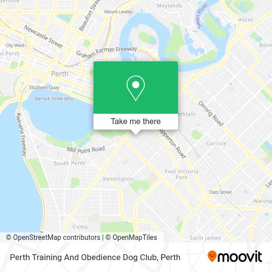 Mapa Perth Training And Obedience Dog Club