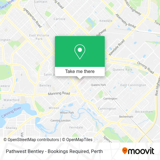Mapa Pathwest Bentley - Bookings Required