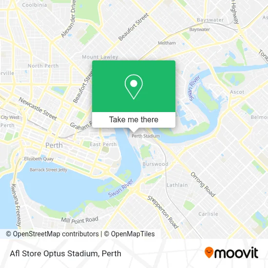 Mapa Afl Store Optus Stadium