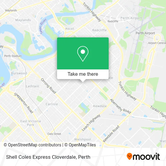 Mapa Shell Coles Express Cloverdale