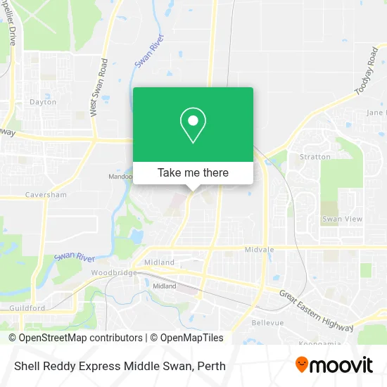 Mapa Shell Reddy Express Middle Swan