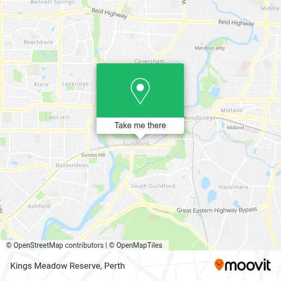 Mapa Kings Meadow Reserve