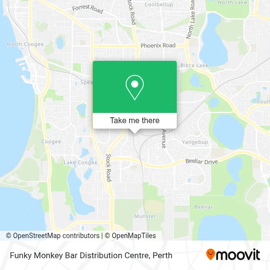 Mapa Funky Monkey Bar Distribution Centre