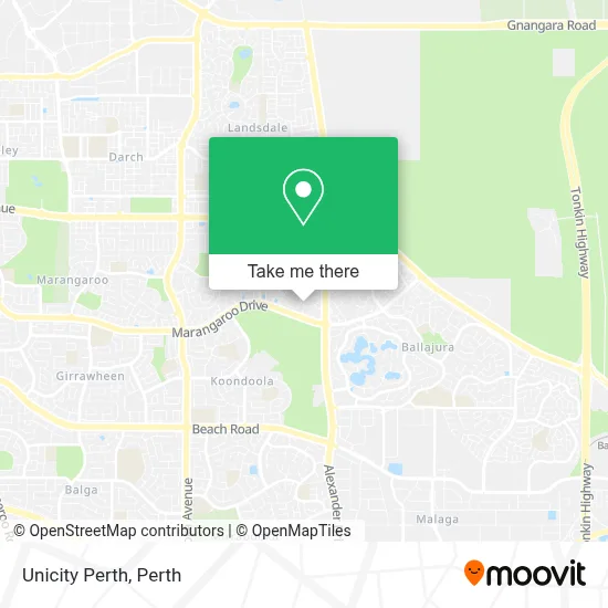 Mapa Unicity Perth