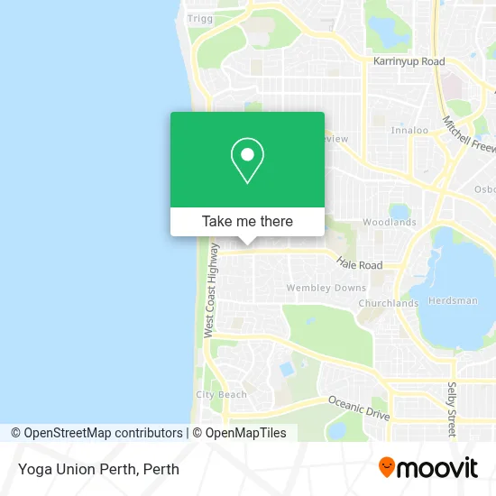 Mapa Yoga Union Perth