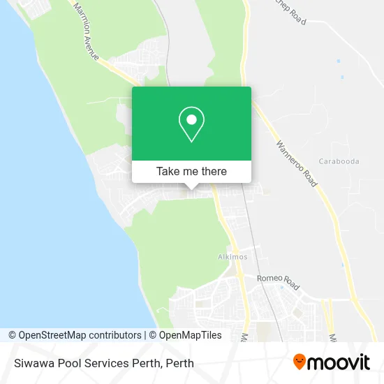 Mapa Siwawa Pool Services Perth
