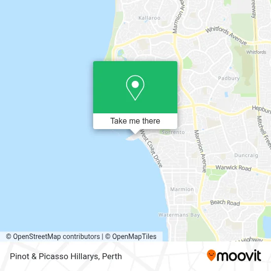 Mapa Pinot & Picasso Hillarys