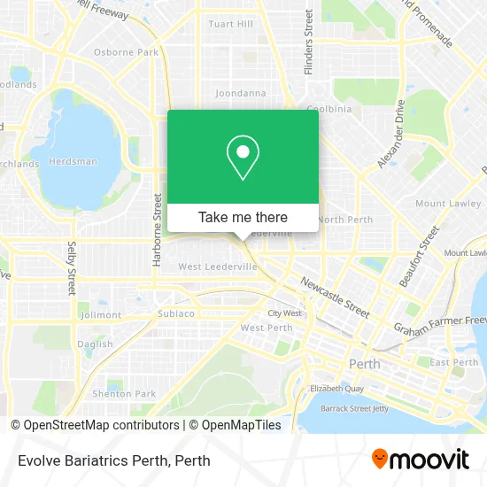 Mapa Evolve Bariatrics Perth