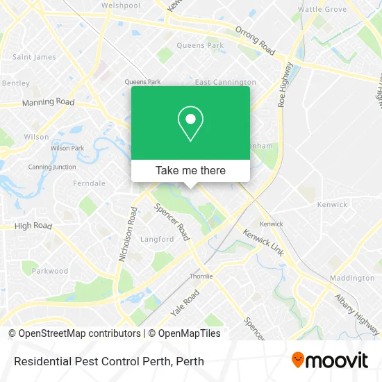 Residential Pest Control Perth map