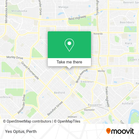 Mapa Yes Optus