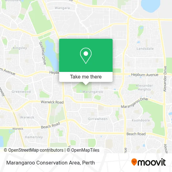 Mapa Marangaroo Conservation Area