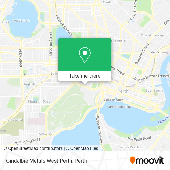 Mapa Gindalbie Metals West Perth