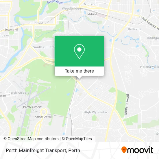 Mapa Perth Mainfreight Transport