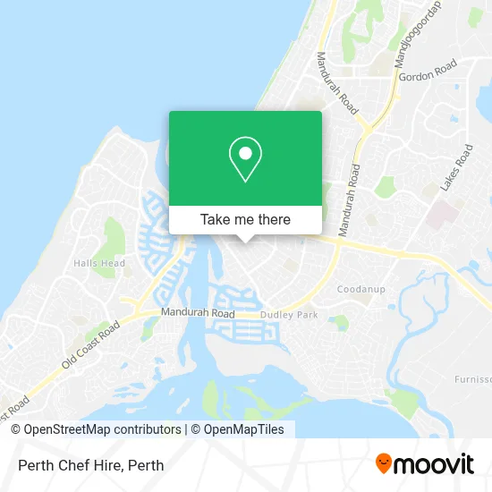 Perth Chef Hire map