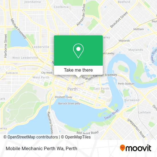 Mapa Mobile Mechanic Perth Wa
