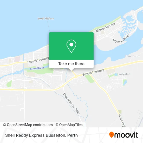 Mapa Shell Reddy Express Busselton