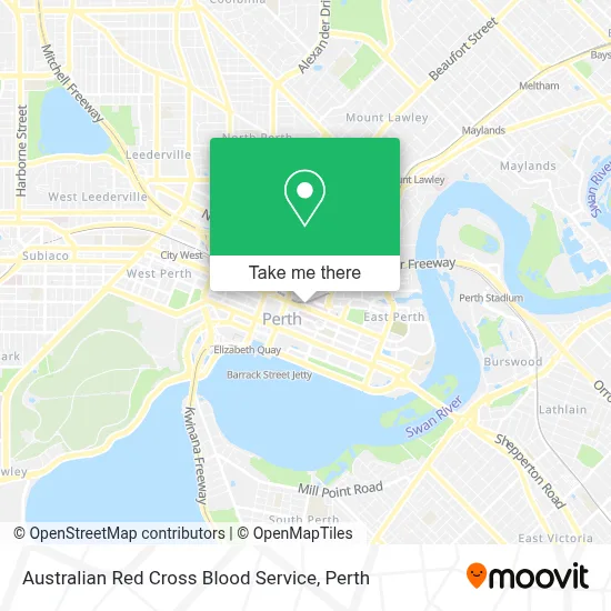 Mapa Australian Red Cross Blood Service