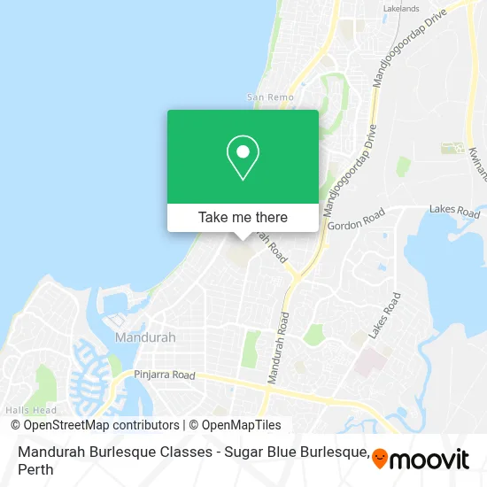 Mapa Mandurah Burlesque Classes - Sugar Blue Burlesque