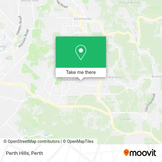 Mapa Perth Hills