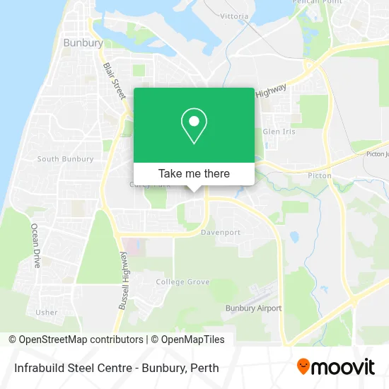 Mapa Infrabuild Steel Centre - Bunbury