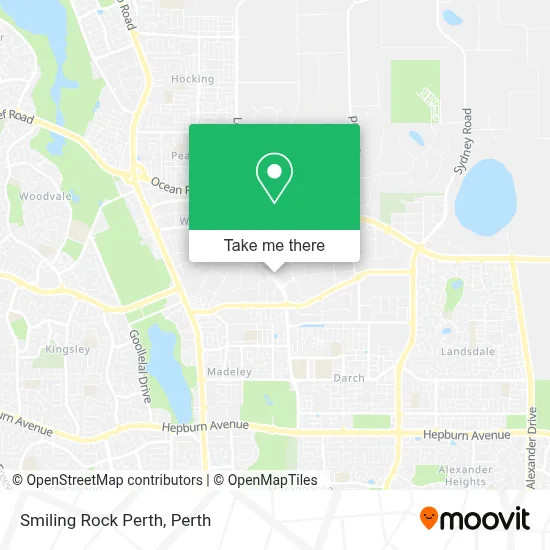 Mapa Smiling Rock Perth