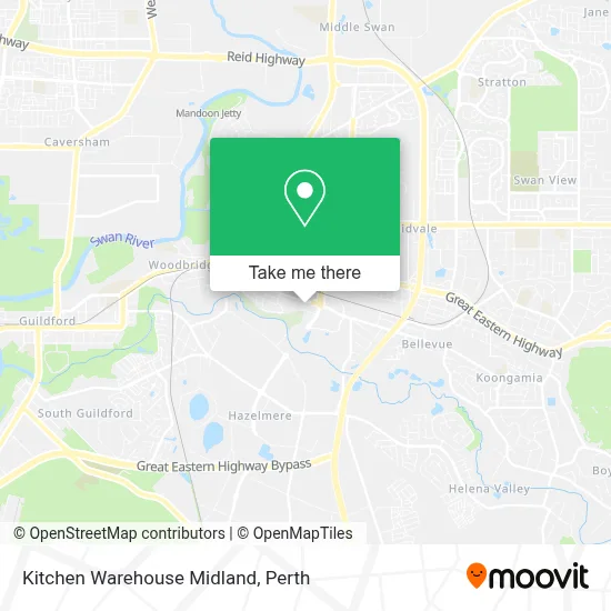 Mapa Kitchen Warehouse Midland