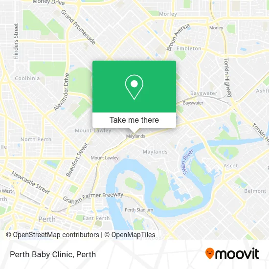 Mapa Perth Baby Clinic