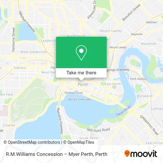 R.M.Williams Concession – Myer Perth map