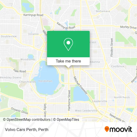 Mapa Volvo Cars Perth