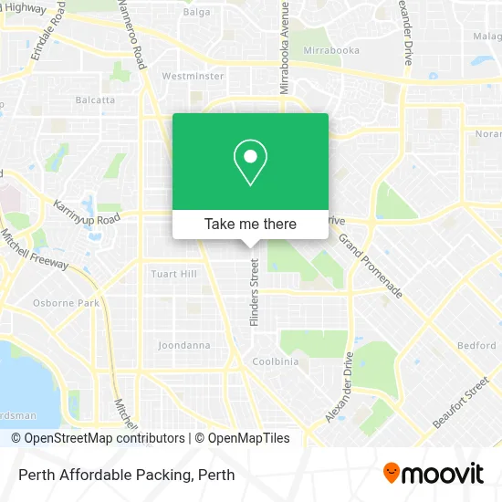 Mapa Perth Affordable Packing