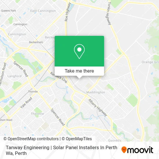 Mapa Tanway Engineering | Solar Panel Installers In Perth Wa