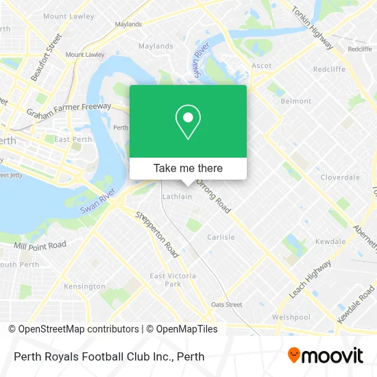 Mapa Perth Royals Football Club Inc.