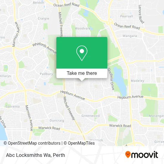 Mapa Abc Locksmiths Wa