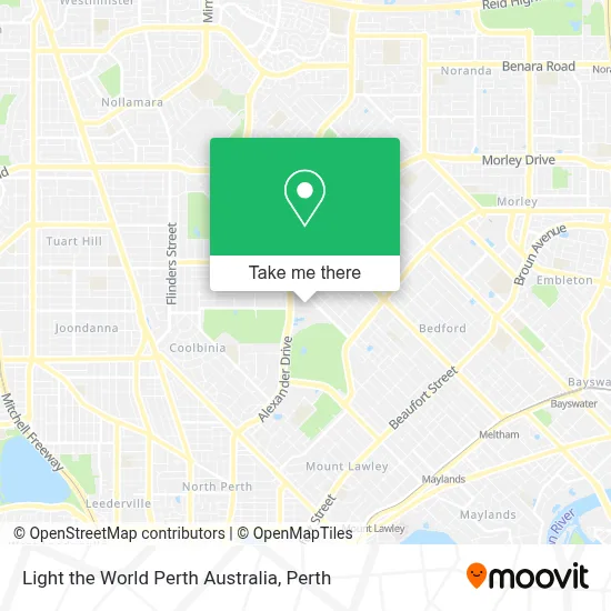 Mapa Light the World Perth Australia