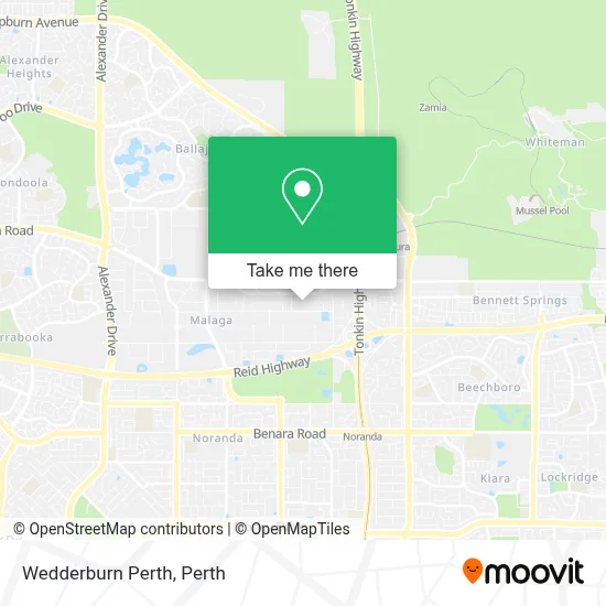 Mapa Wedderburn Perth