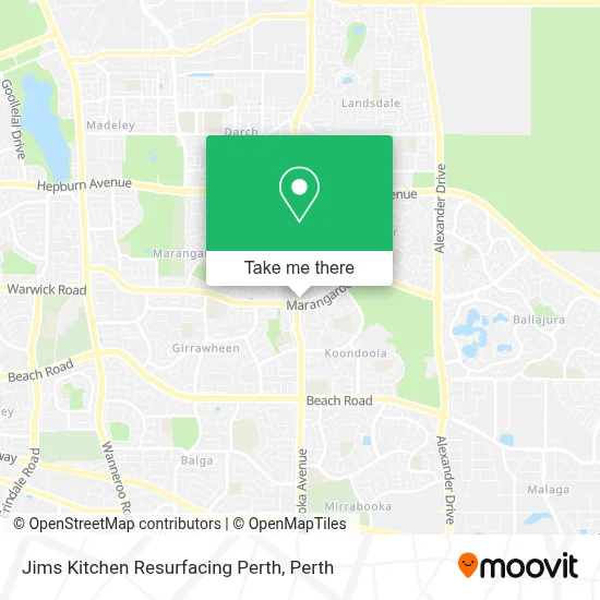 Mapa Jims Kitchen Resurfacing Perth